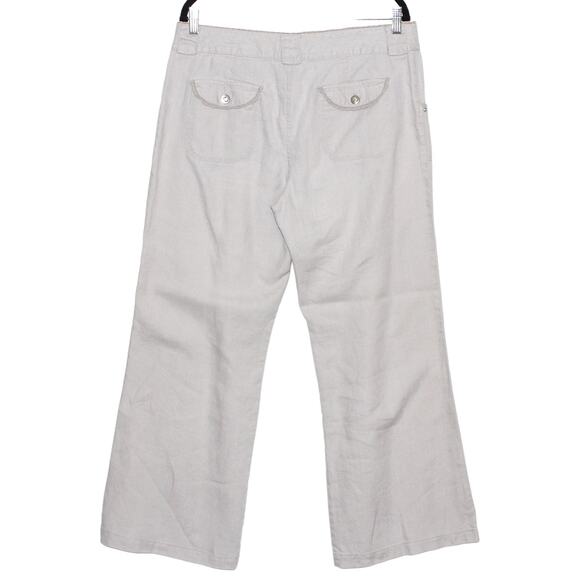 I.N.C 100% Linen Light Grey Casual Pants Size 12 - Picture 3 of 5
